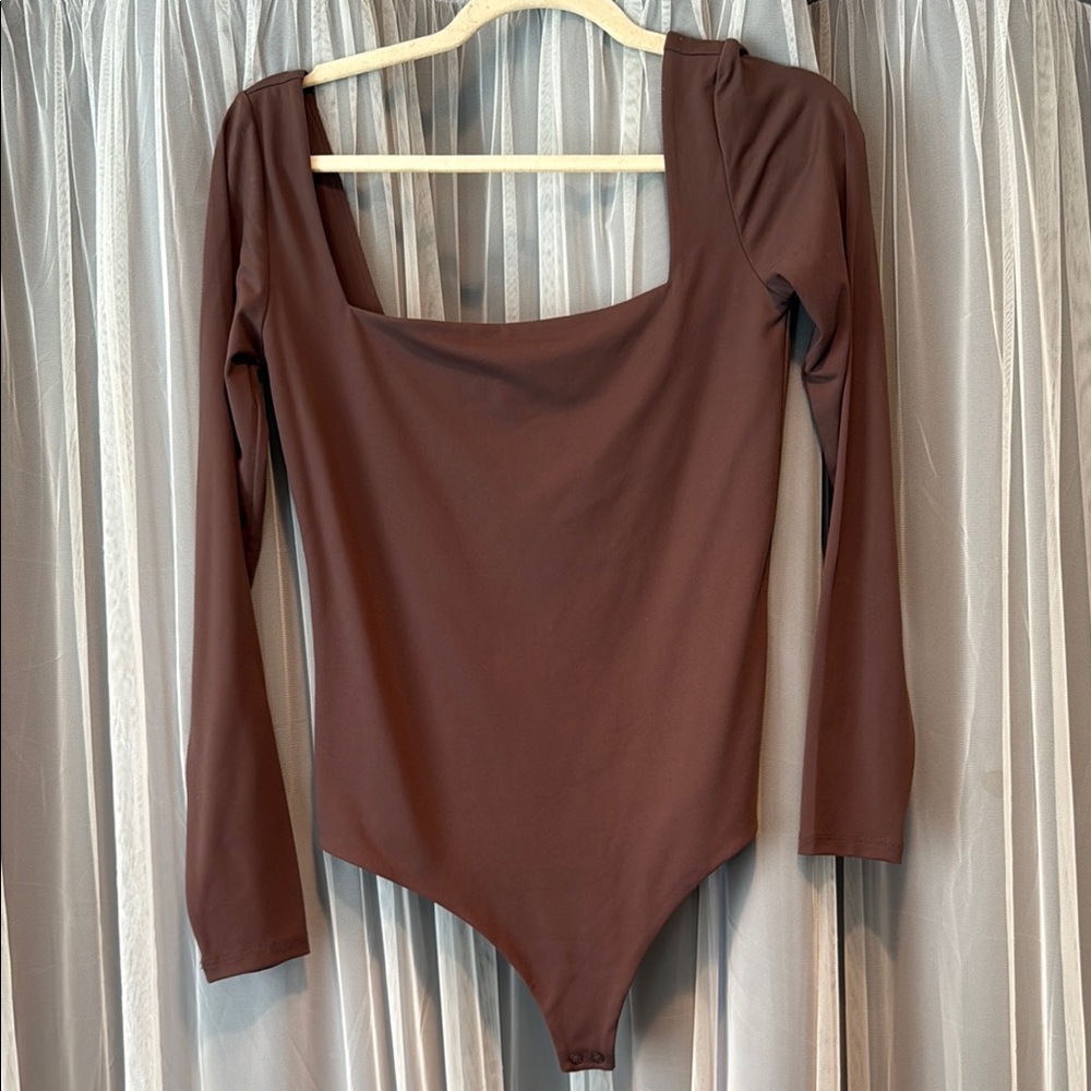 Nuuds Coffee Square Neck Bodysuit